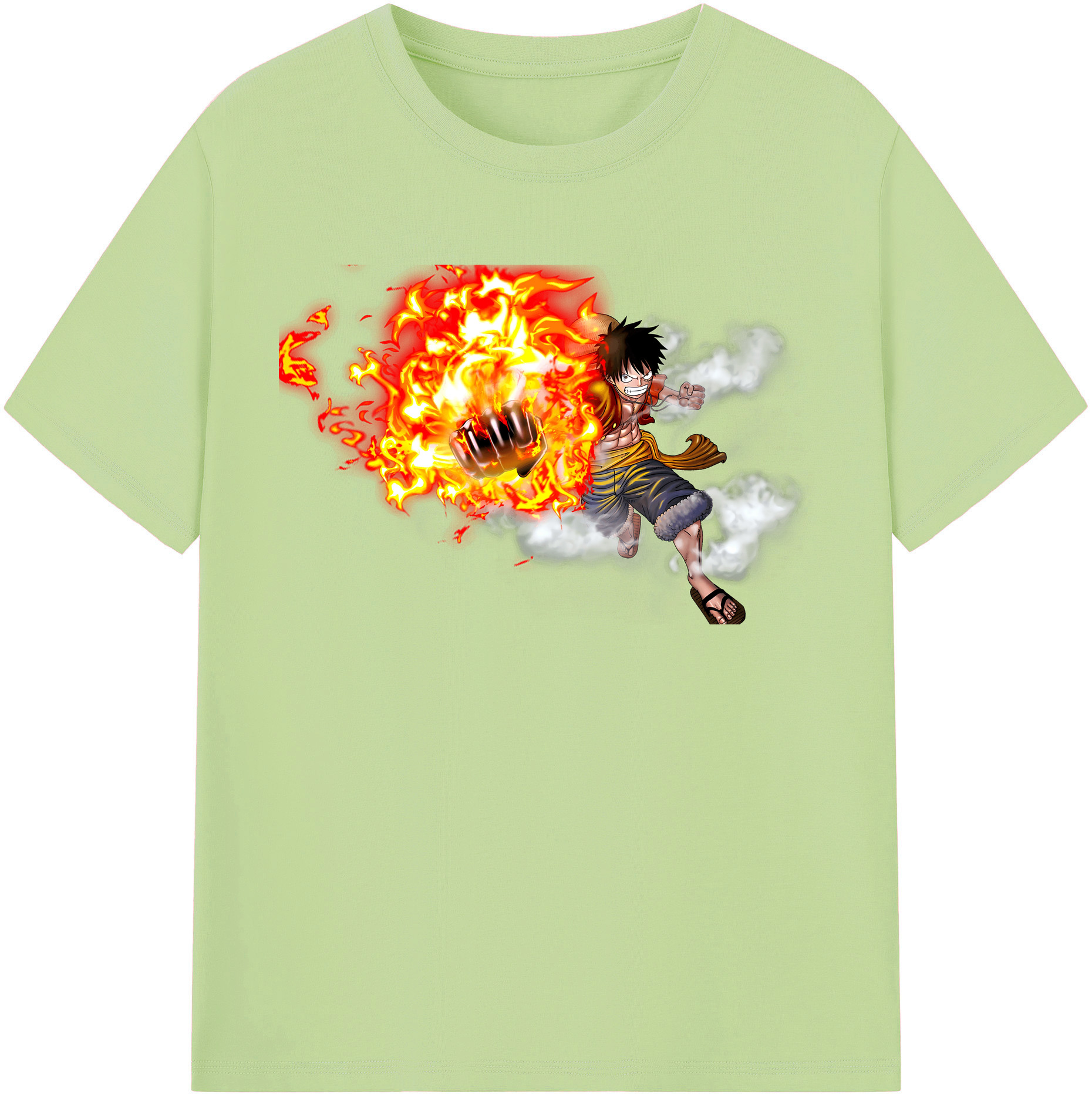 ワンピース モンキー・D・ルフィ ONE PIECE Monkey D. Luffy 綿100％半袖Tシャツ（フロントプリント）